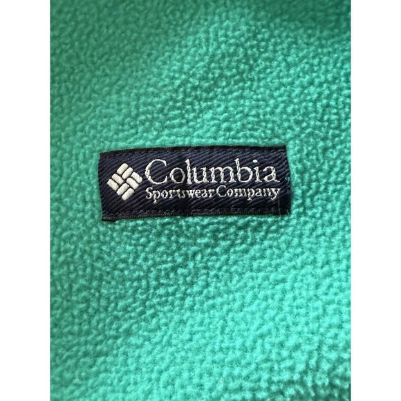 Vintage Columbia Fleece Pullover Snap Sweatshirt USA Turquoise Navy Women Medium - Picture 10 of 16